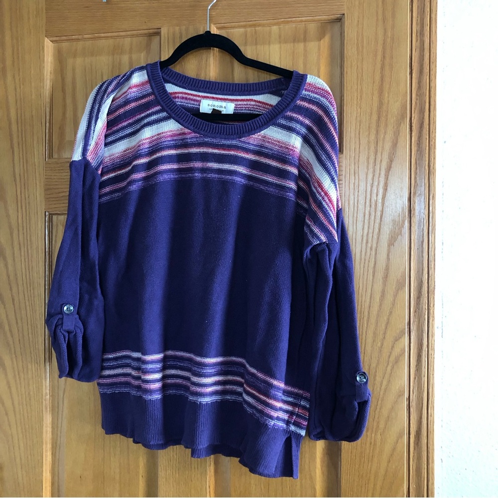 Purple Striped Sweater